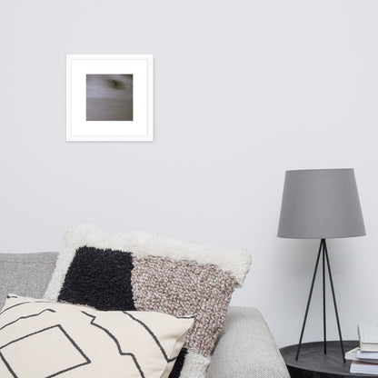 Minimalist streetwear style framed matte paper poster in white frame featuring the 'Cat (B&W)' photo art. / モードストリート系フレーム付きマットペーパーポスター（ホワイトフレーム）：「猫（モノクロ）」のフォトアートを配したデザイン。