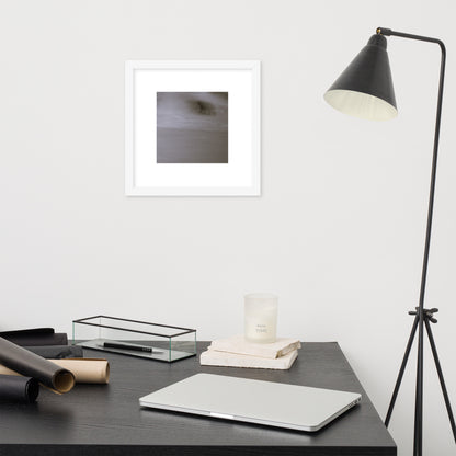 Minimalist streetwear style framed matte paper poster in white frame featuring the 'Cat (B&W)' photo art. / モードストリート系フレーム付きマットペーパーポスター（ホワイトフレーム）：「猫（モノクロ）」のフォトアートを配したデザイン。