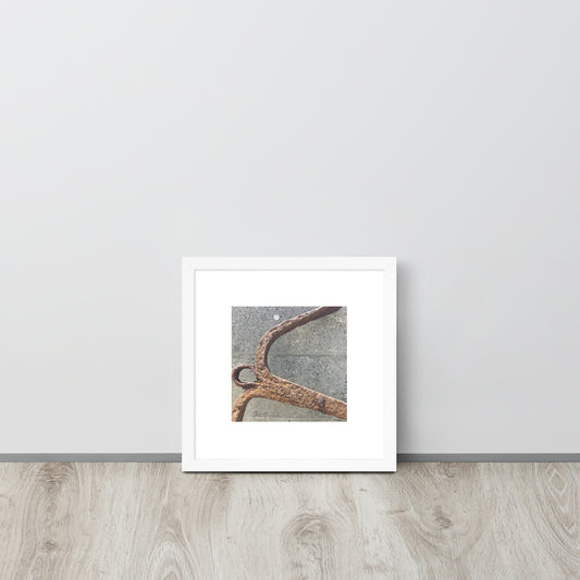 Minimalist streetwear style framed matte paper poster in white frame featuring the 'Anchor' photo art. / モードストリート系フレーム付きマットペーパーポスター（ホワイトフレーム）：「アンカー（錨）」のフォトアートを配したデザイン。