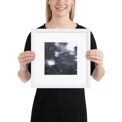 Maple Abstraction Botanical B&W Art – Framed Matte Paper Poster, White Frame, Front View