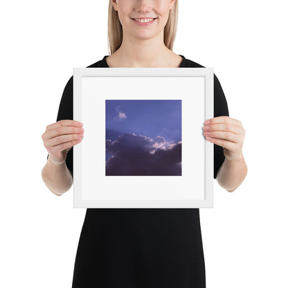 Clouds, Light, Sky - Framed Matte Paper Poster, White, Front View