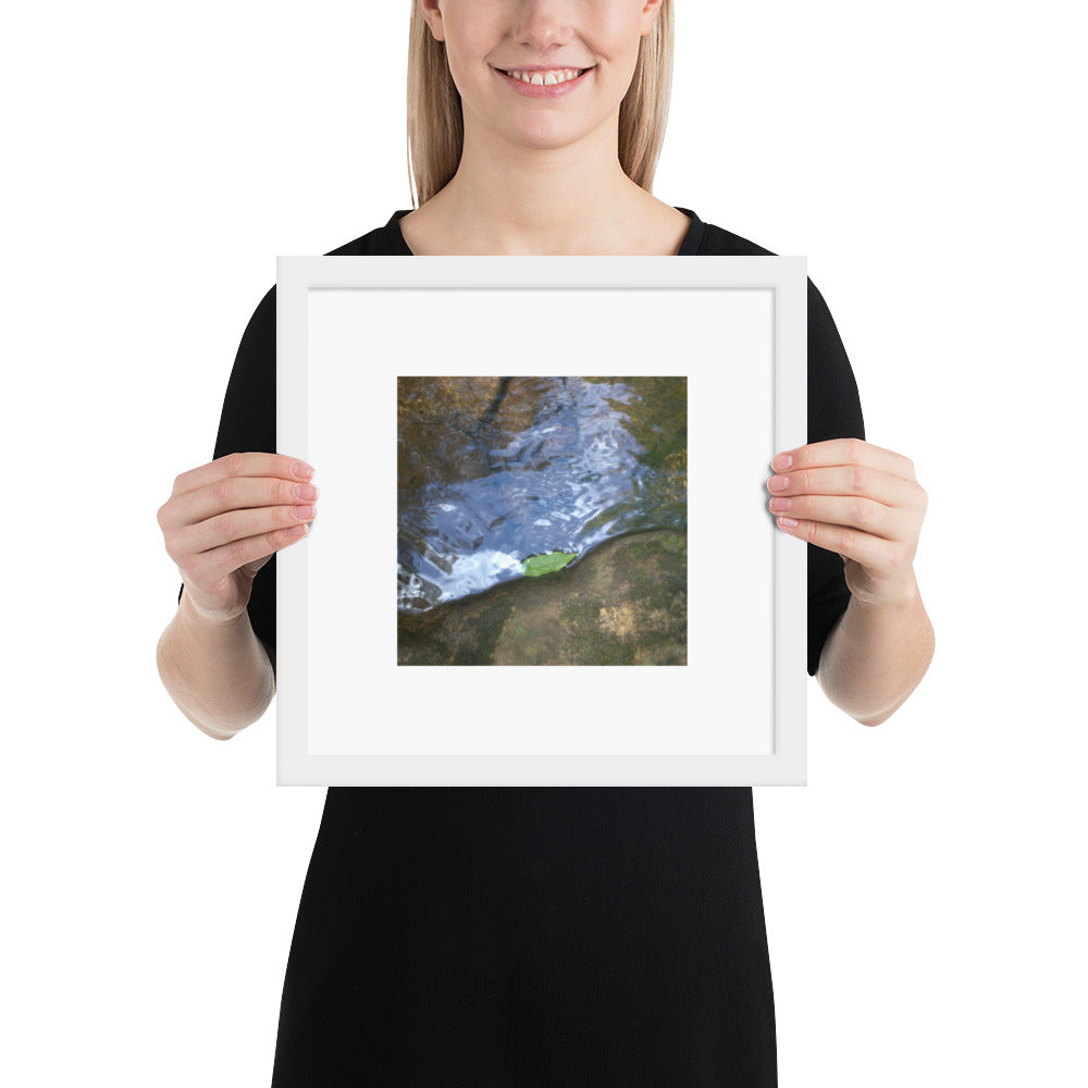 Drifted Leaf - Framed Matte Paper Poster White