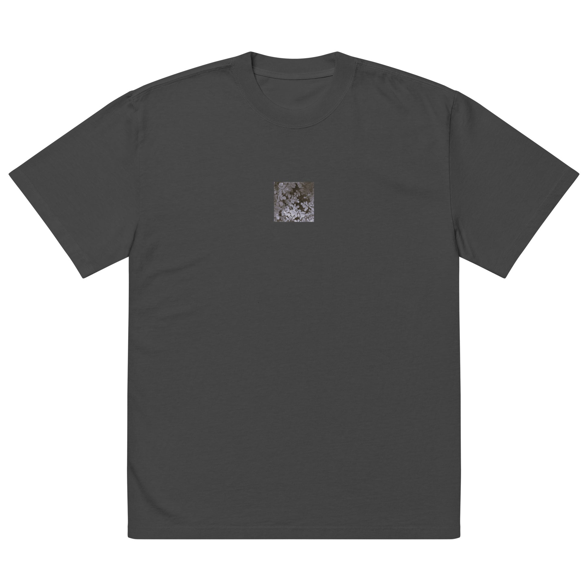 Matsukazesou Botanical B&W Art – Oversized Faded T-Shirt, Faded Black, Front View