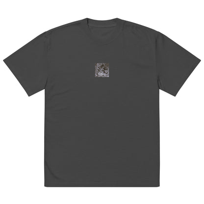 Matsukazesou Botanical B&W Art – Oversized Faded T-Shirt, Faded Black, Front View