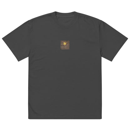 Maple Leaf Botanical Art – Oversized Faded T-Shirt, Faded Black, Front View