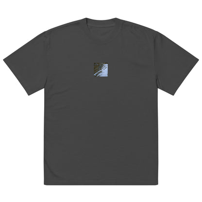 River Surface Botanical Art – Oversized Faded T-Shirt, Faded Black, Front View