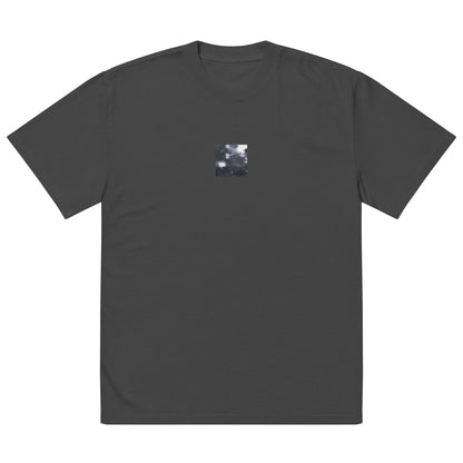 Maple Abstraction Botanical B&W Art – Oversized Faded T-Shirt, Faded Black, Front View