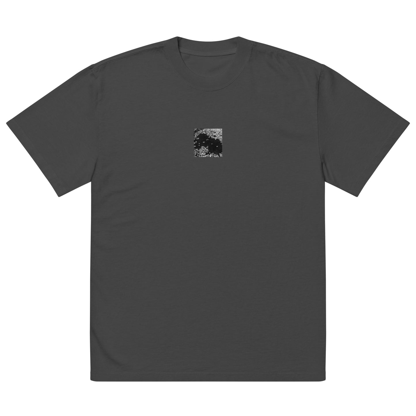 Cherry Blossoms (B&W) Art – Oversized Faded T-Shirt, Faded Black, Front View