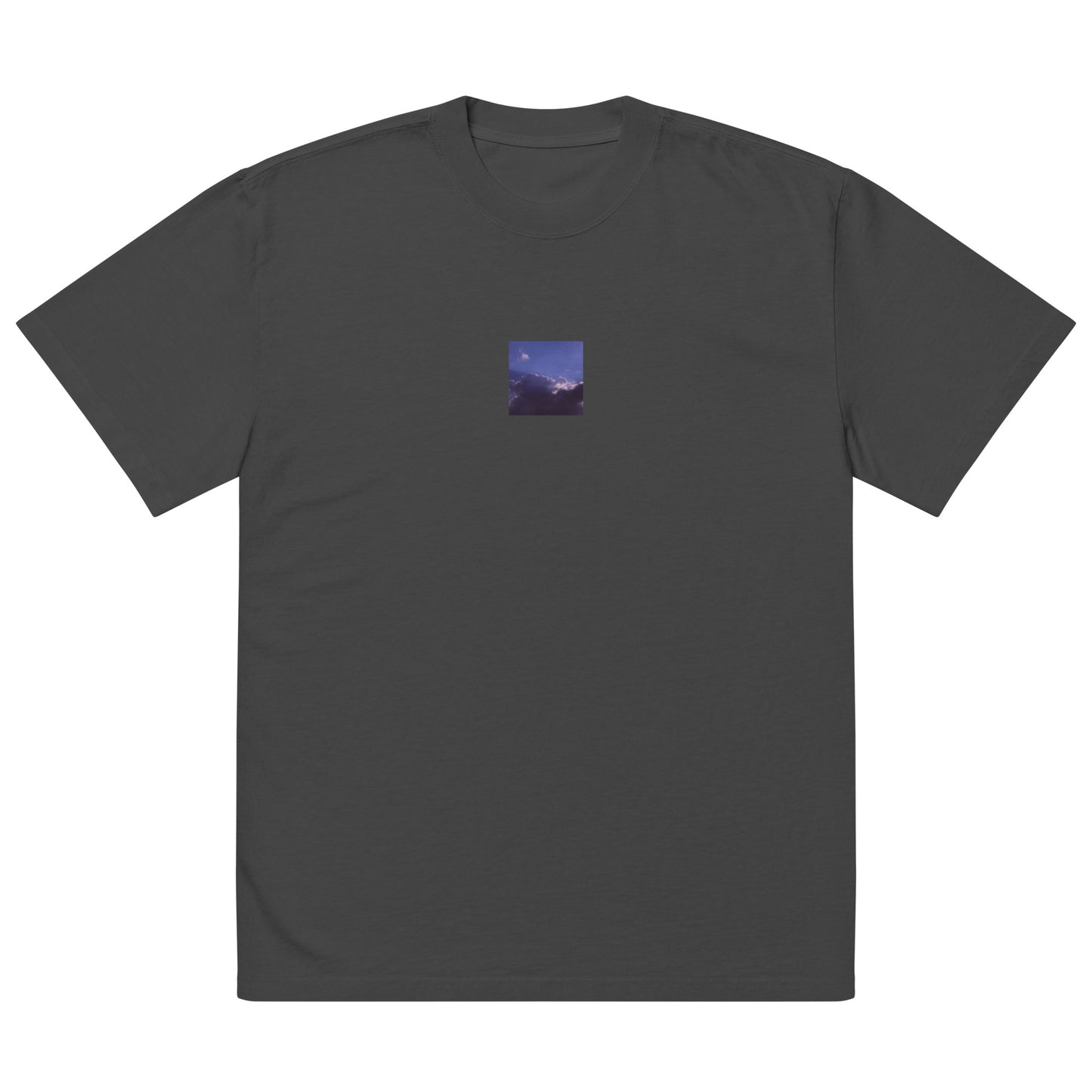 Clouds, Light, Sky - Oversized Faded T-Shirt, Faded Black, Front View