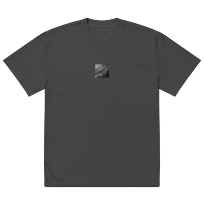 Light Rays through Clouds (B&W) - Oversized Faded T-Shirt Faded Black