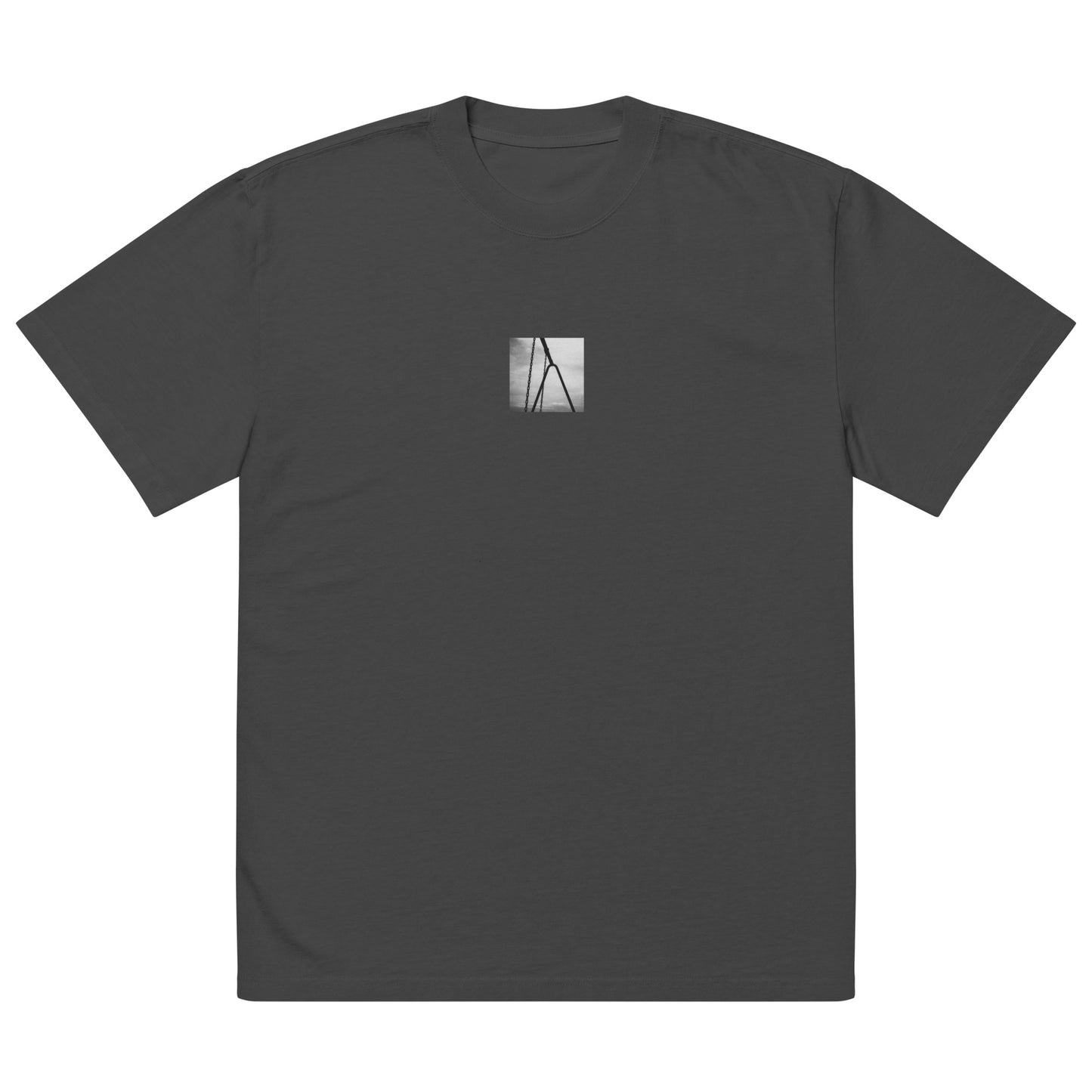 Swing (B&W) Oversized Faded T-Shirt, faded black