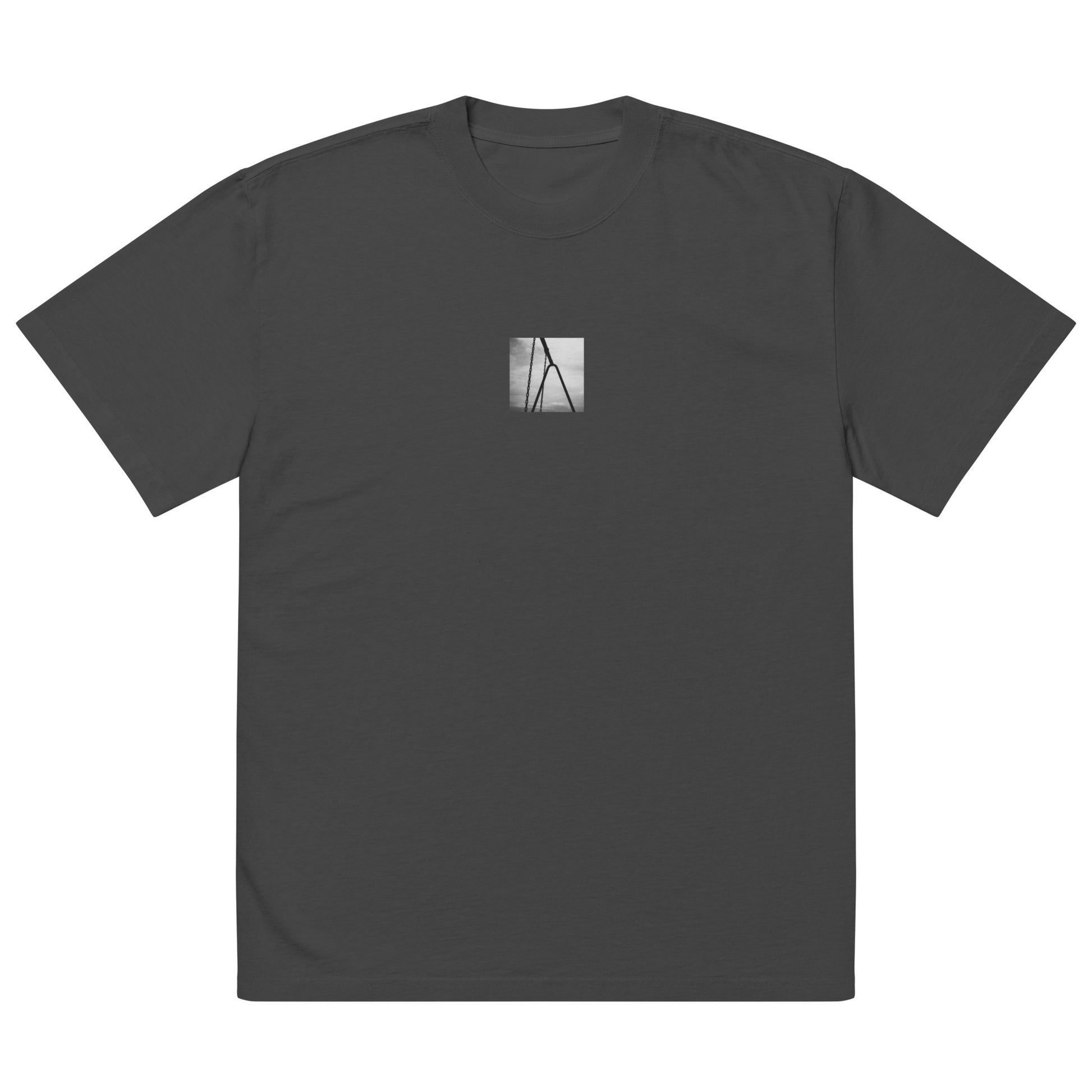 Swing (B&W) Oversized Faded T-Shirt, faded black