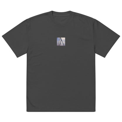 【Faded Black】
Minimalist mode street style oversized faded black long sleeve t-shirt with a playground swing photo print on the front / モードストリート系オーバーサイズ長袖Tシャツ（フェードブラック）、フロントに公園のブランコの写真プリント