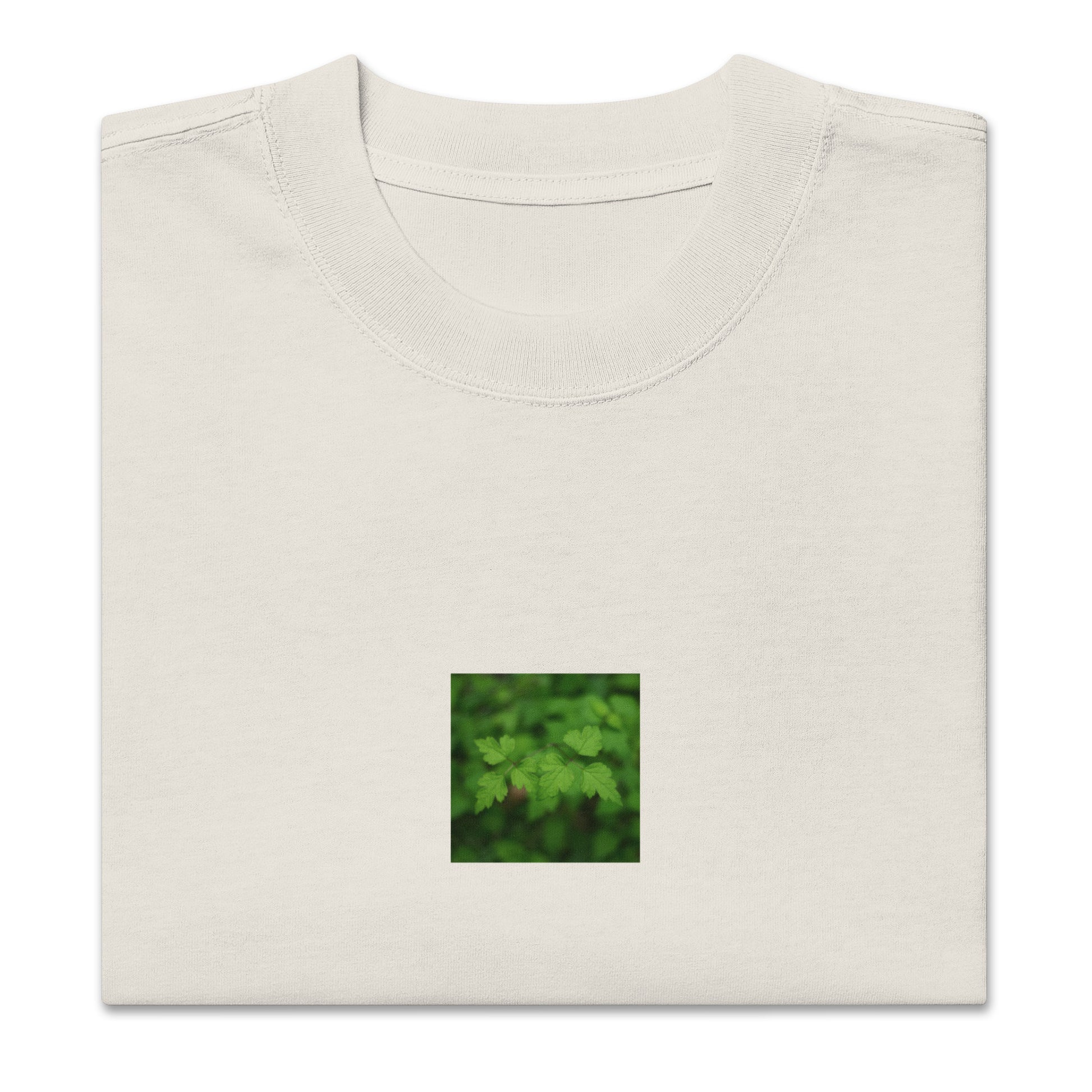 Faded bone unisex oversized shirt with black and white plants graphic – seiartinc
