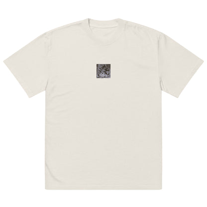 Matsukazesou Botanical B&W Art – Oversized Faded T-Shirt, Faded Bone, Front View
