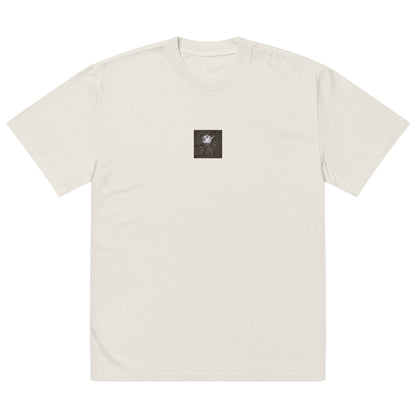 Maple Leaf Botanical B&W Art – Oversized Faded T-Shirt, Faded Bone, Front View