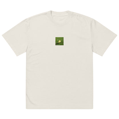 Yellow Fallen Leaf Botanical Art – Oversized Faded T-Shirt, Faded Bone, Front View