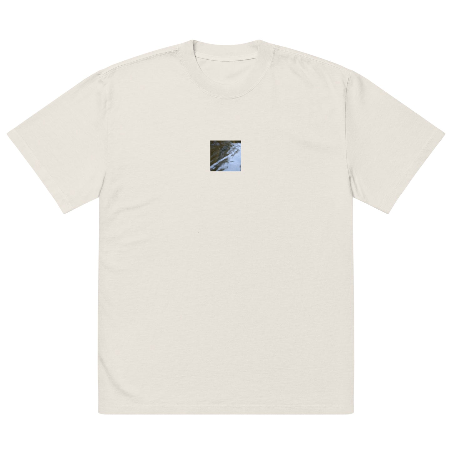 River Surface Botanical Art – Oversized Faded T-Shirt, Faded Bone, Front View