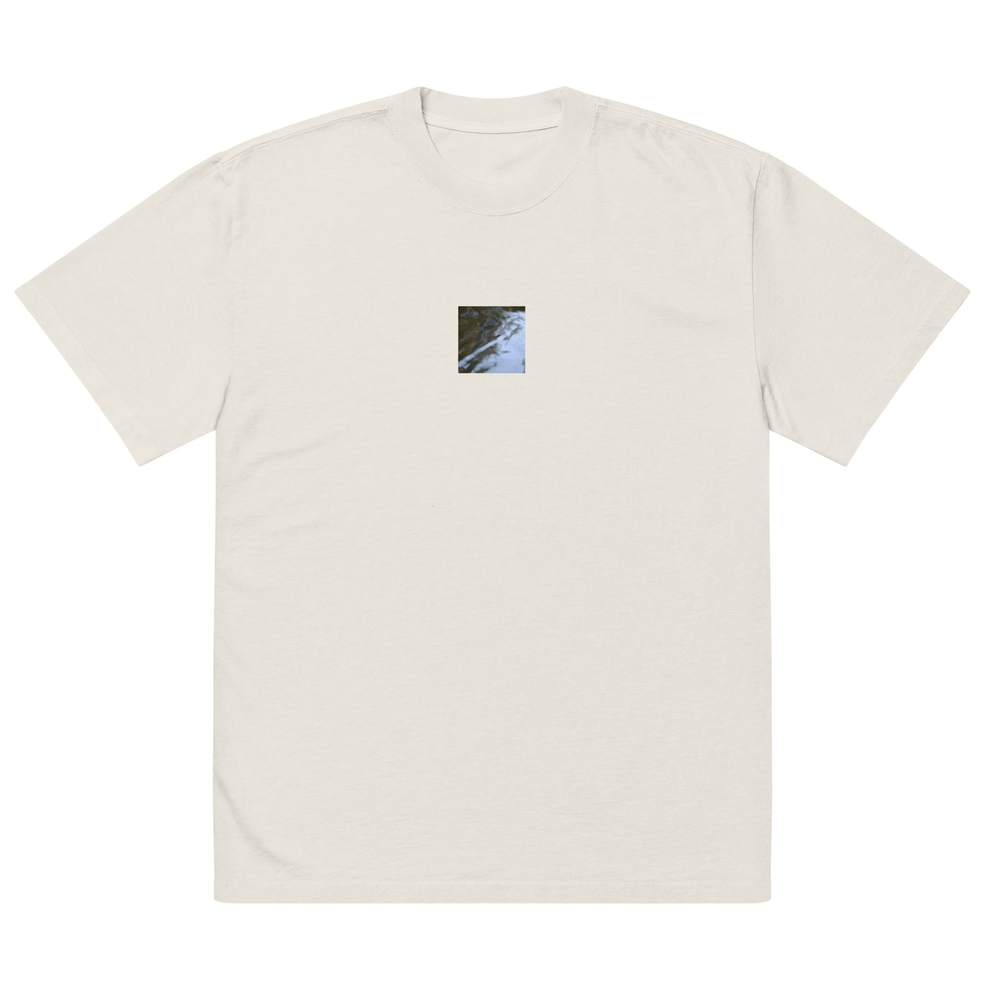 River Surface Botanical Art – Oversized Faded T-Shirt, Faded Bone, Front View