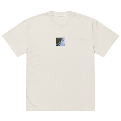 River Surface Botanical Art – Oversized Faded T-Shirt, Faded Bone, Front View