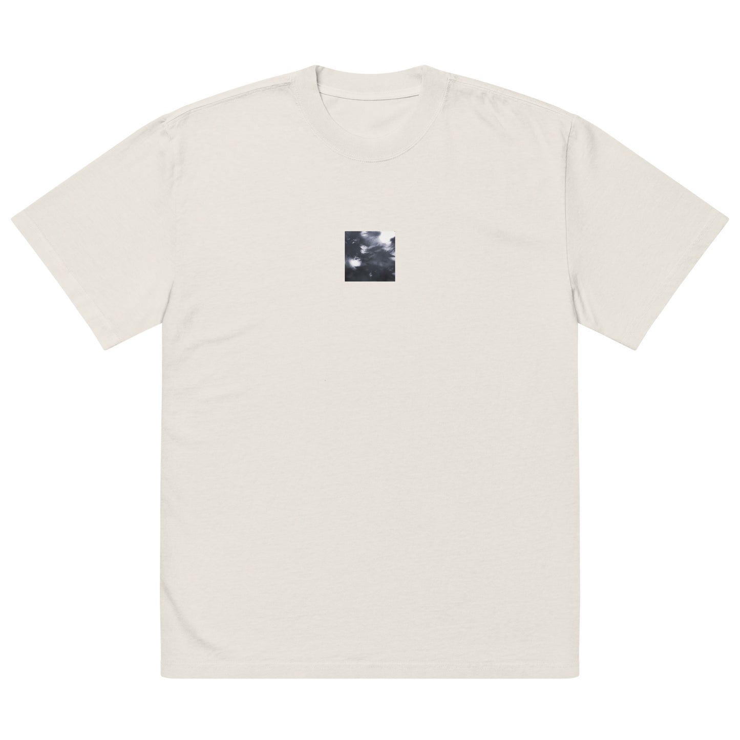 Maple Abstraction Botanical B&W Art – Oversized Faded T-Shirt, Faded Bone, Front View