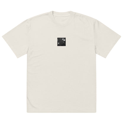 Balloon Flower (B&W) - Oversized Faded T-Shirt, Faded Bone, Front View