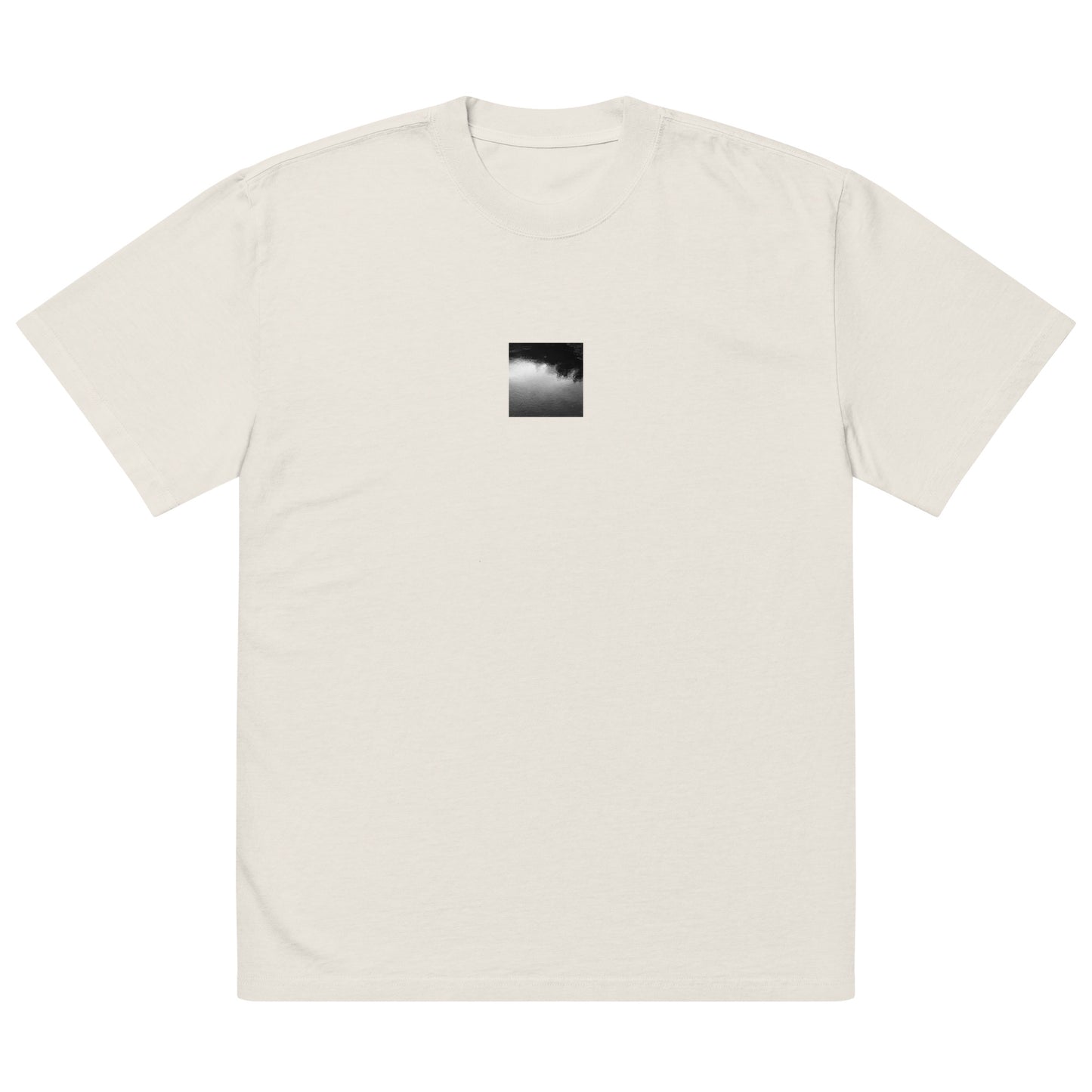 Ripples in Puddle B and W Oversized Faded T-Shirt Faded Bone