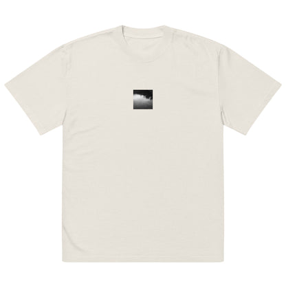 Ripples in Puddle B and W Oversized Faded T-Shirt Faded Bone