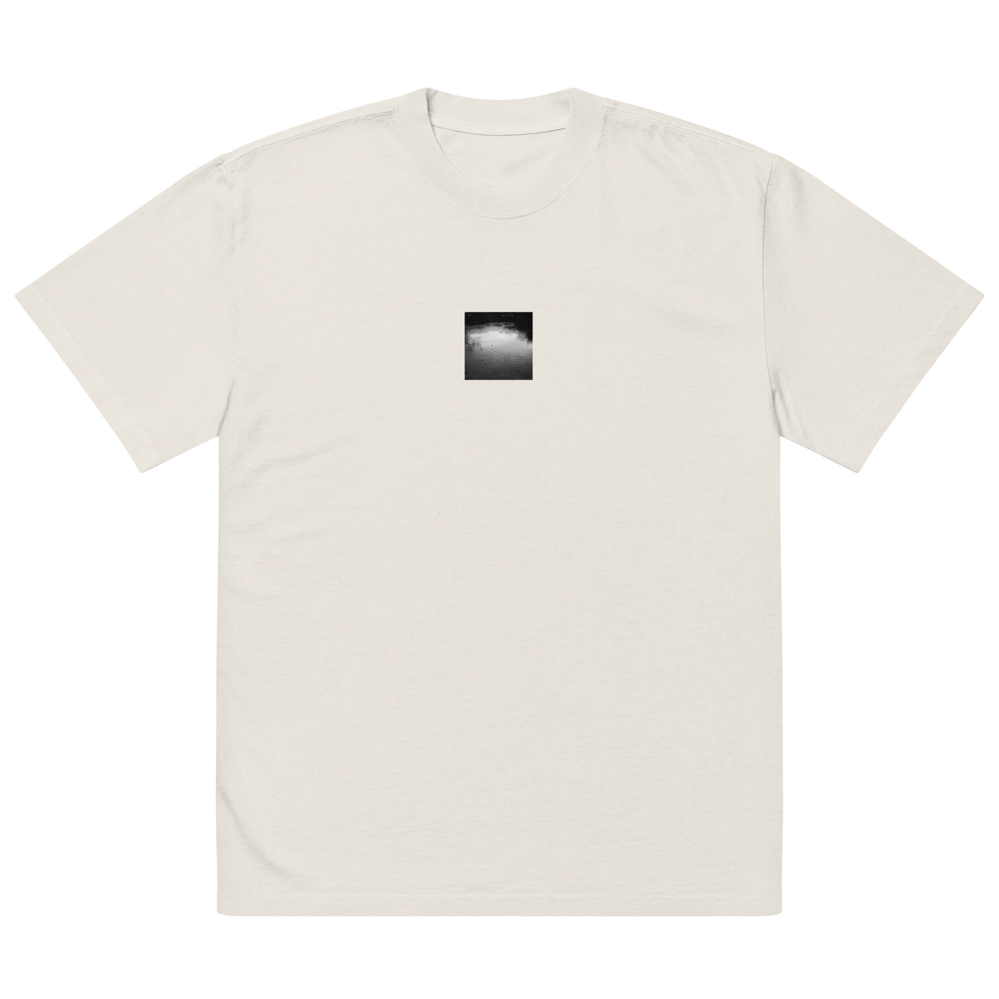 Ripples (B&W) - Oversized Faded T-Shirt Faded Bone