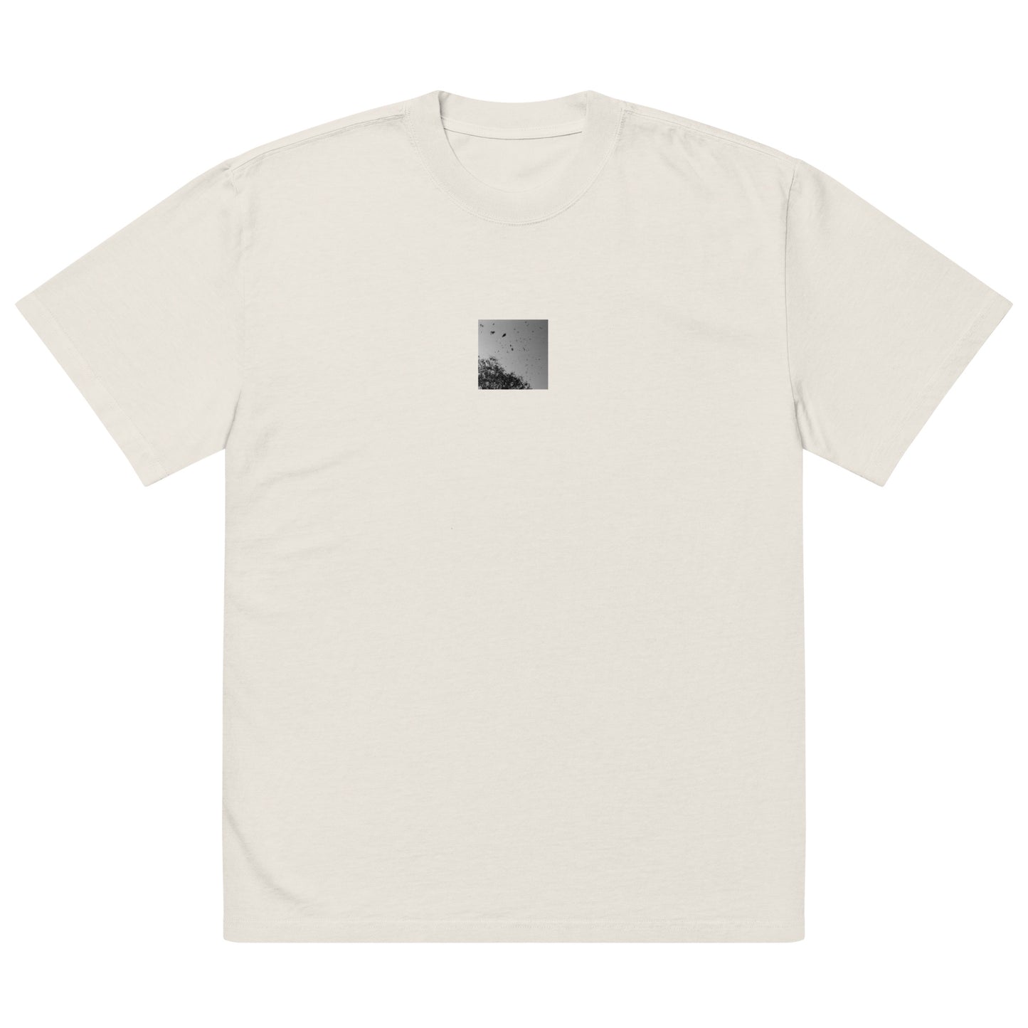 Leaves Dancing in Wind (B&W) - Oversized Faded T-Shirt Faded Bone