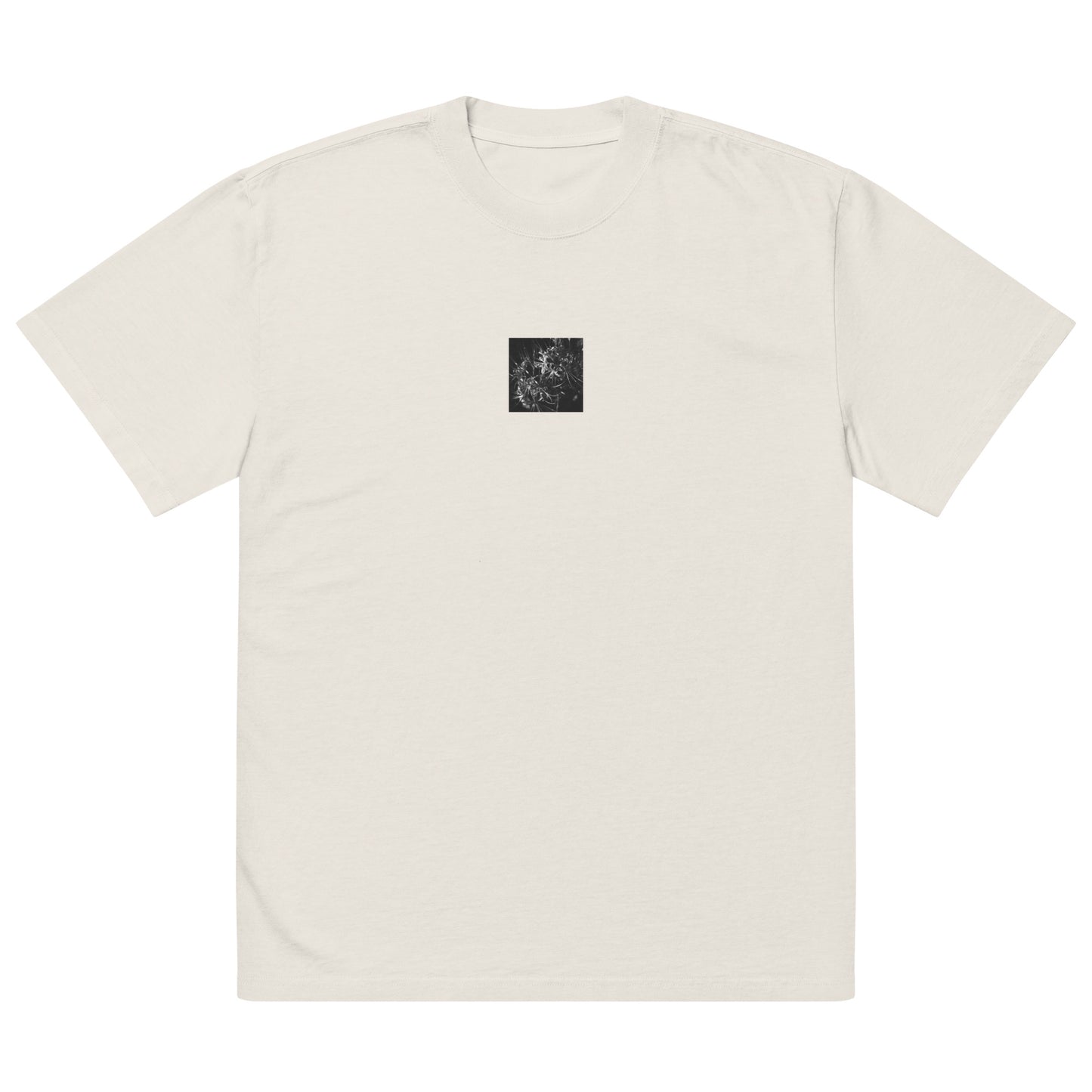 Red Spider Lily (B&W) Oversized Faded T-Shirt, faded bone