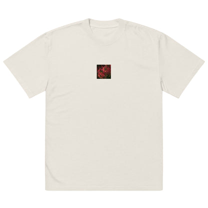 Red Spider Lily Oversized Faded T-Shirt, faded bone