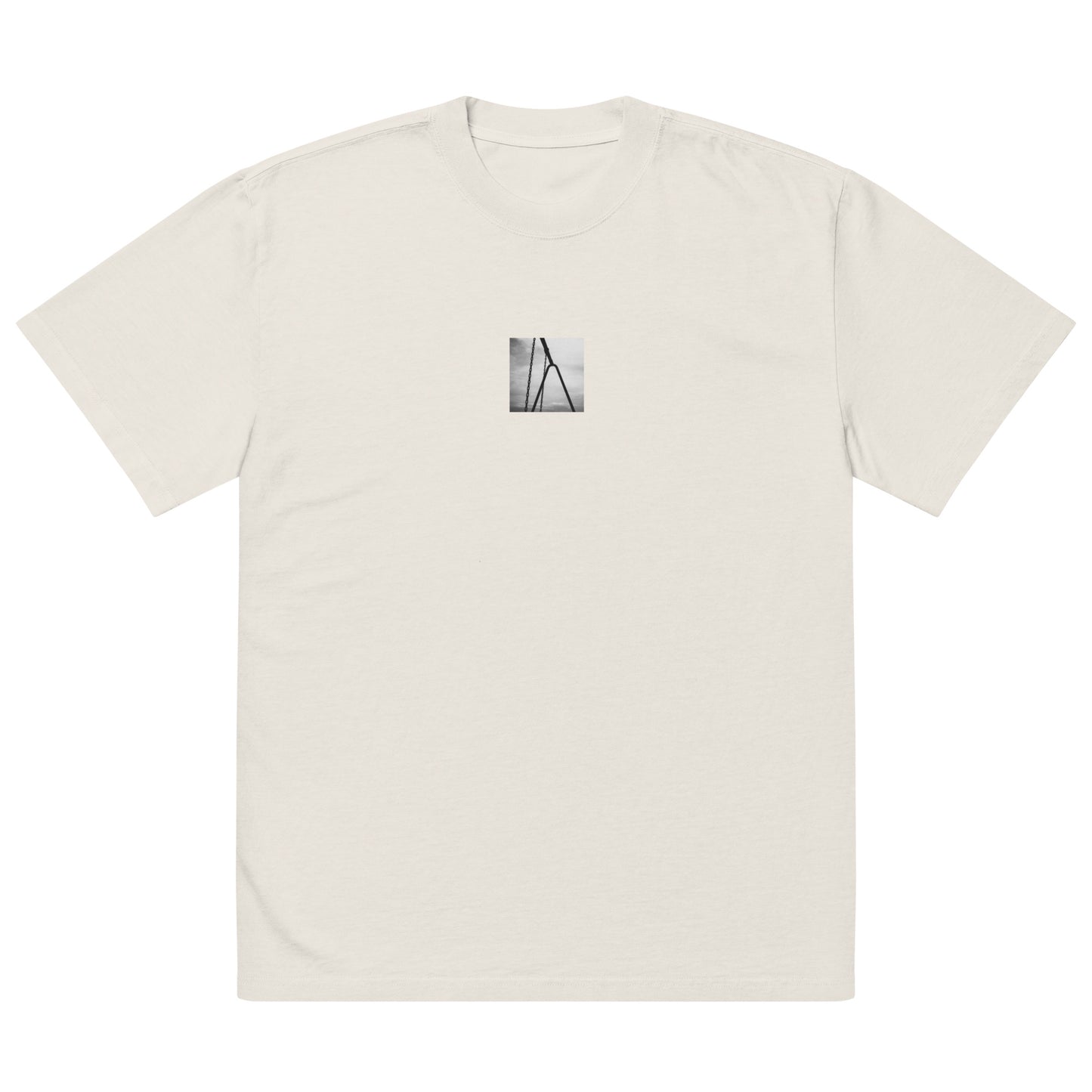 Swing (B&W) Oversized Faded T-Shirt, faded bone