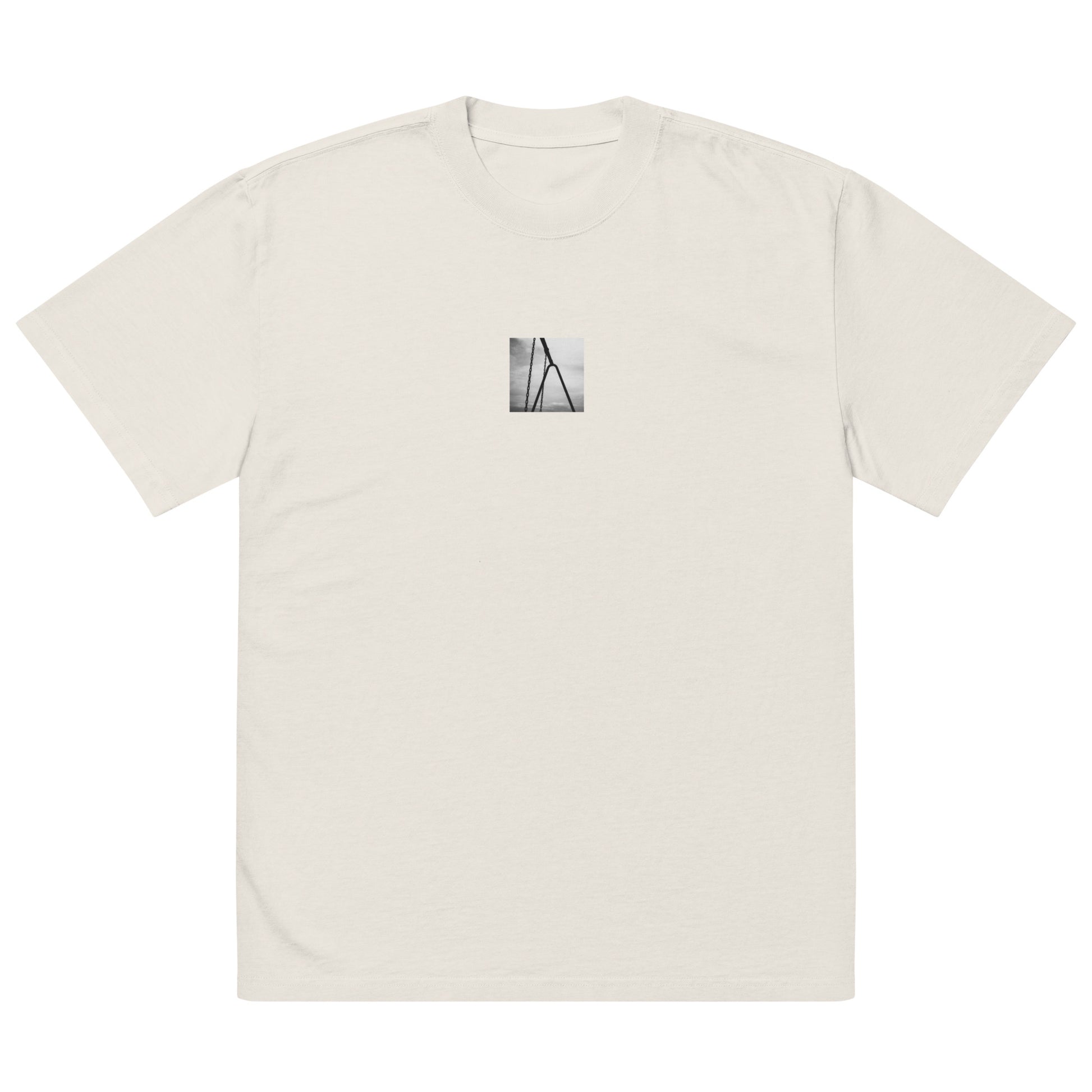 Swing (B&W) Oversized Faded T-Shirt, faded bone