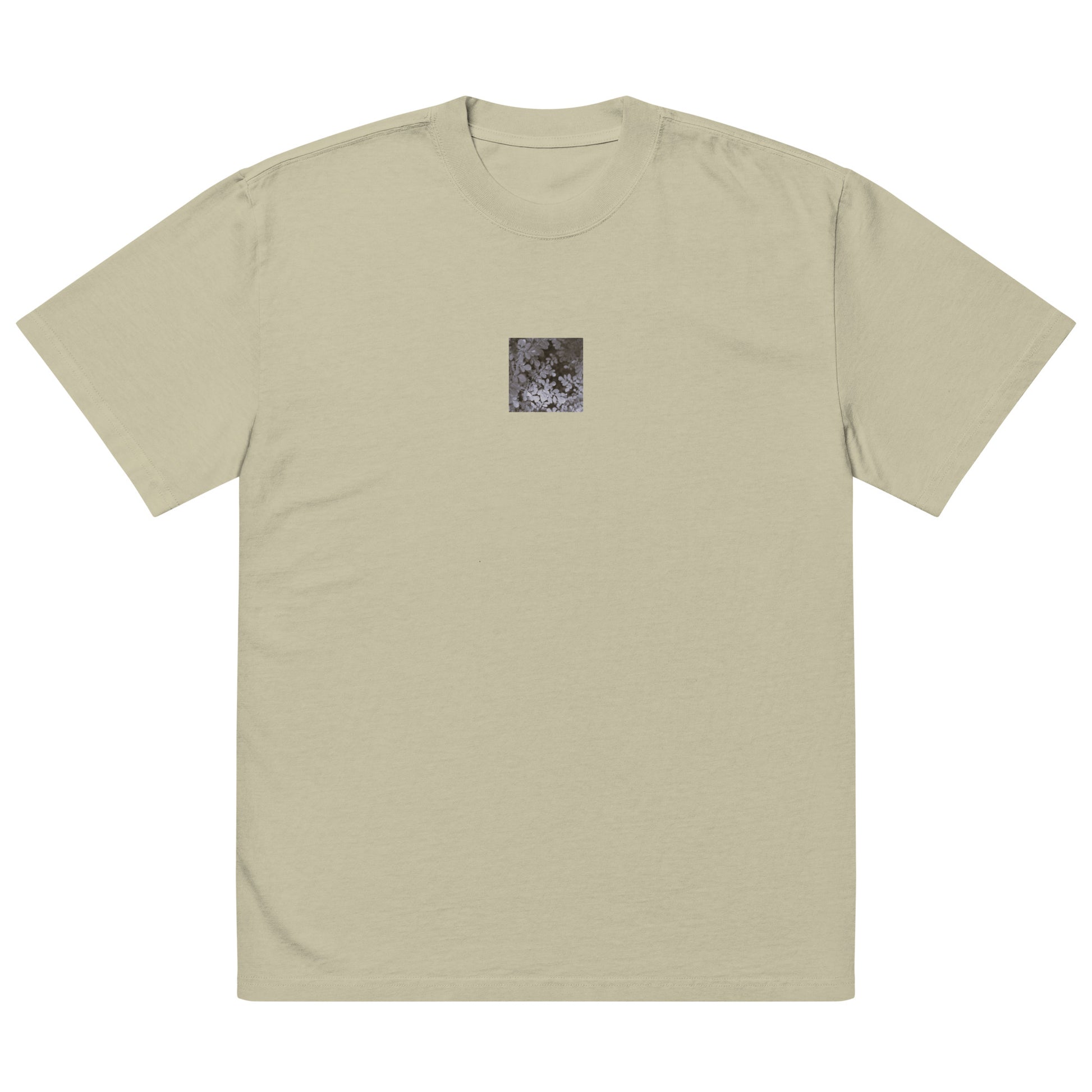 Matsukazesou Botanical B&W Art – Oversized Faded T-Shirt, Faded Eucalyptus, Front View