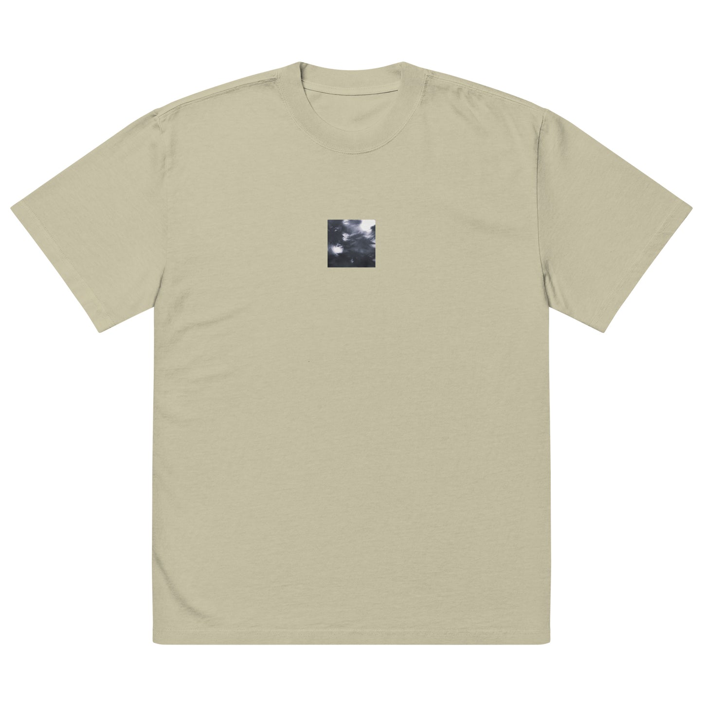 Maple Abstraction Botanical B&W Art – Oversized Faded T-Shirt, Faded Eucalyptus, Front View