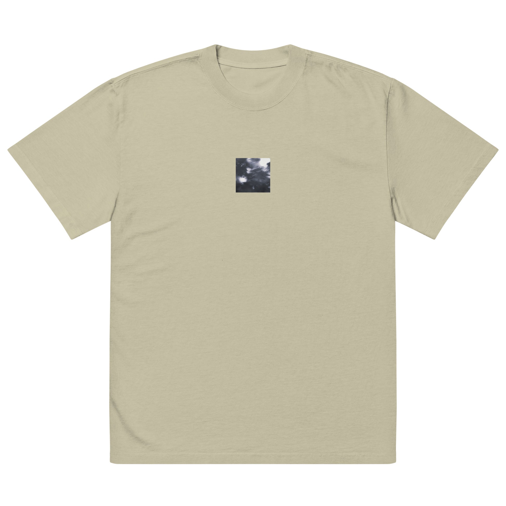 Maple Abstraction Botanical B&W Art – Oversized Faded T-Shirt, Faded Eucalyptus, Front View