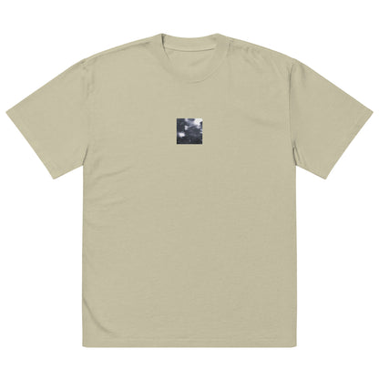 Maple Abstraction Botanical B&W Art – Oversized Faded T-Shirt, Faded Eucalyptus, Front View