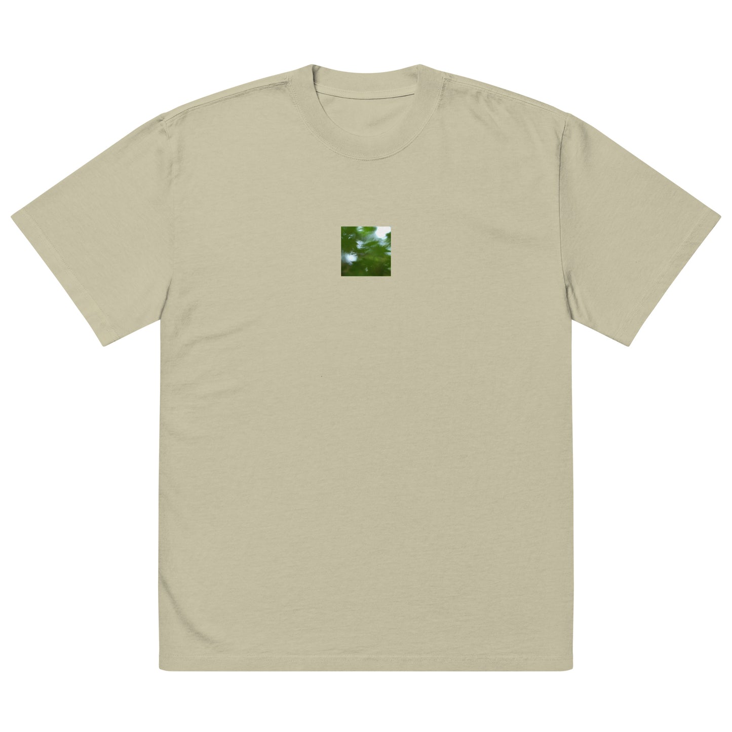 Maple Abstraction Botanical Art – Oversized Faded T-Shirt, Faded Eucalyptus, Front View