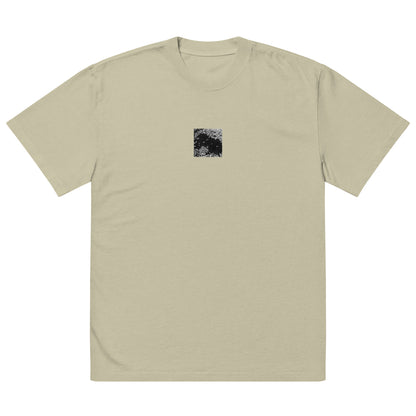 Cherry Blossoms (B&W) Art – Oversized Faded T-Shirt, Faded Eucalyptus, Front View