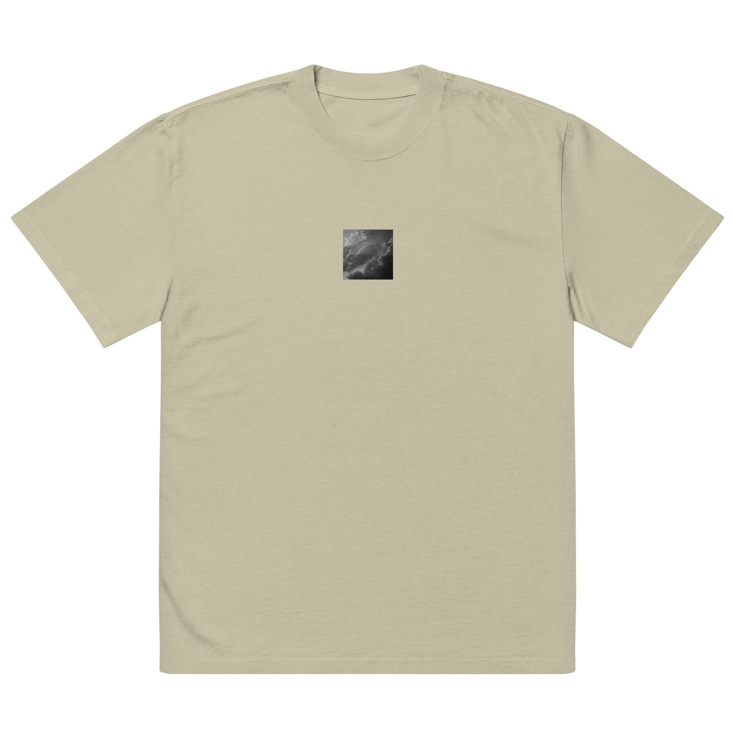 Light Rays through Clouds (B&W) - Oversized Faded T-Shirt Faded Eucalyptus