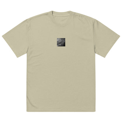 Light Rays through Clouds (B&W) - Oversized Faded T-Shirt Faded Eucalyptus