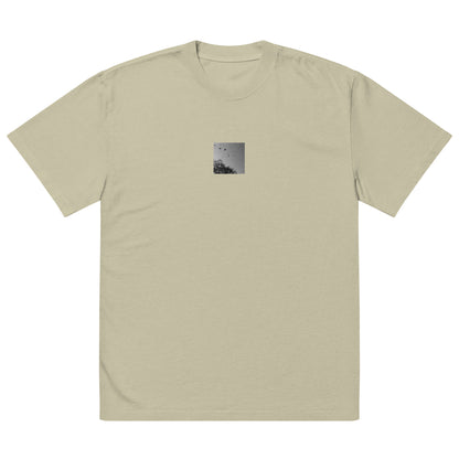 Leaves Dancing in Wind (B&W) - Oversized Faded T-Shirt Faded Eucalyptus
