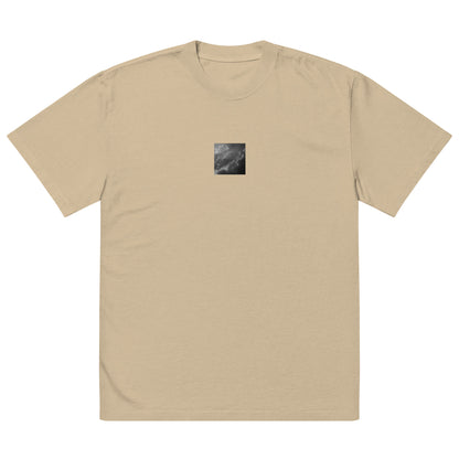 Light Rays through Clouds (B&W) - Oversized Faded T-Shirt Faded Khaki