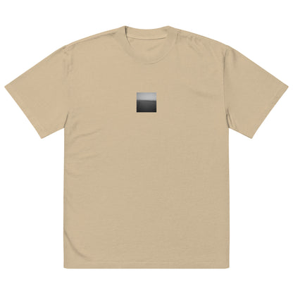 【Faded Khaki】
Minimalist mode style oversized faded khaki t-shirt with a 'Beach and People' black and white photo print on the front / モードストリート系オーバーサイズフェードTシャツ（フェードカーキ）、フロントに「ビーチと人々」のモノクロ写真プリント（オーバーサイズT）