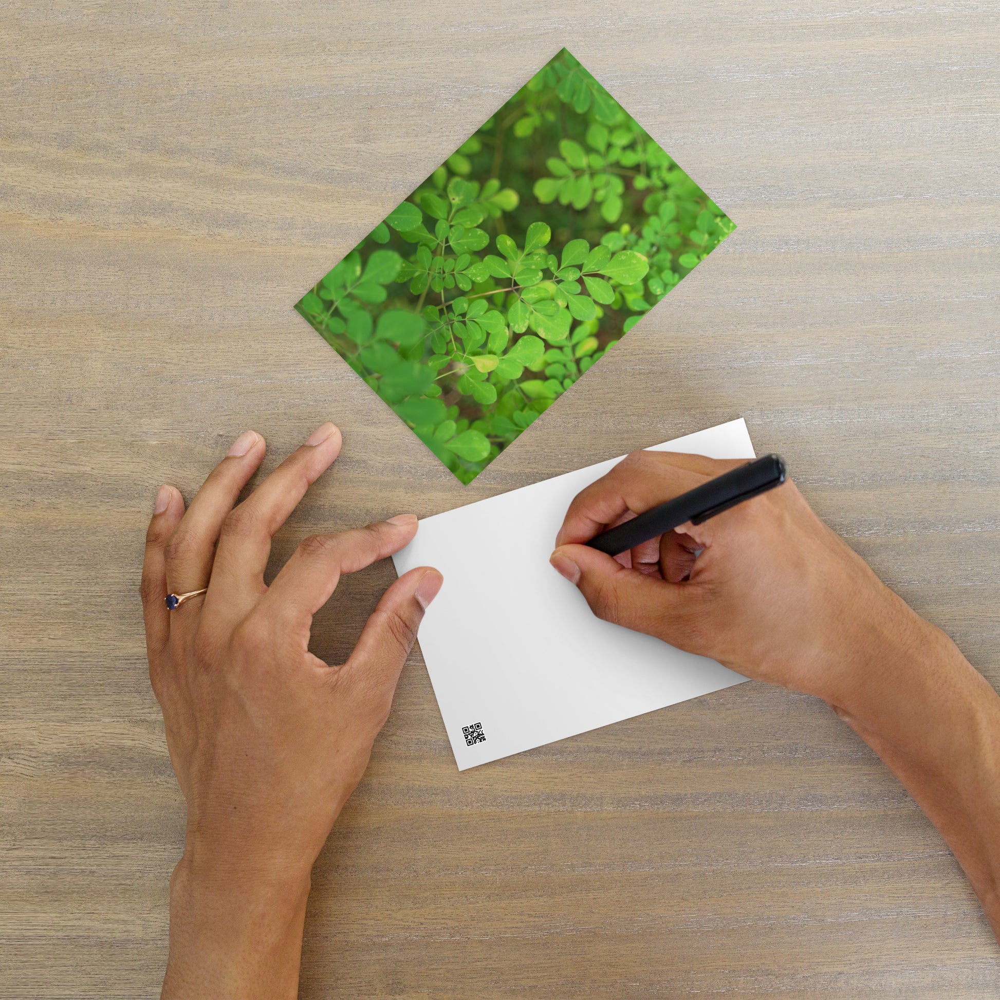 Matsukazesou Botanical Art – Premium Matte Postcard 4x6, Lifestyle View