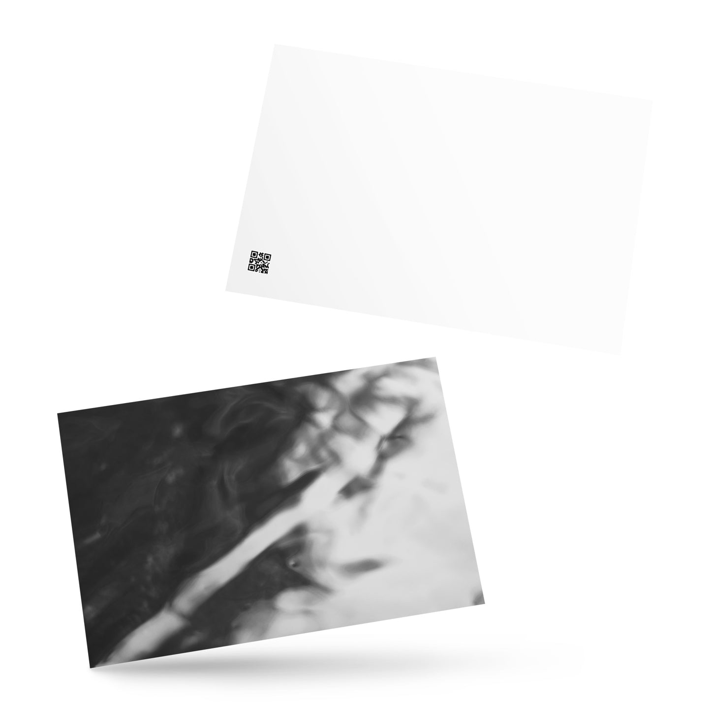 River Surface Botanical B&W Art – Premium Matte Postcard 4x6, Front View