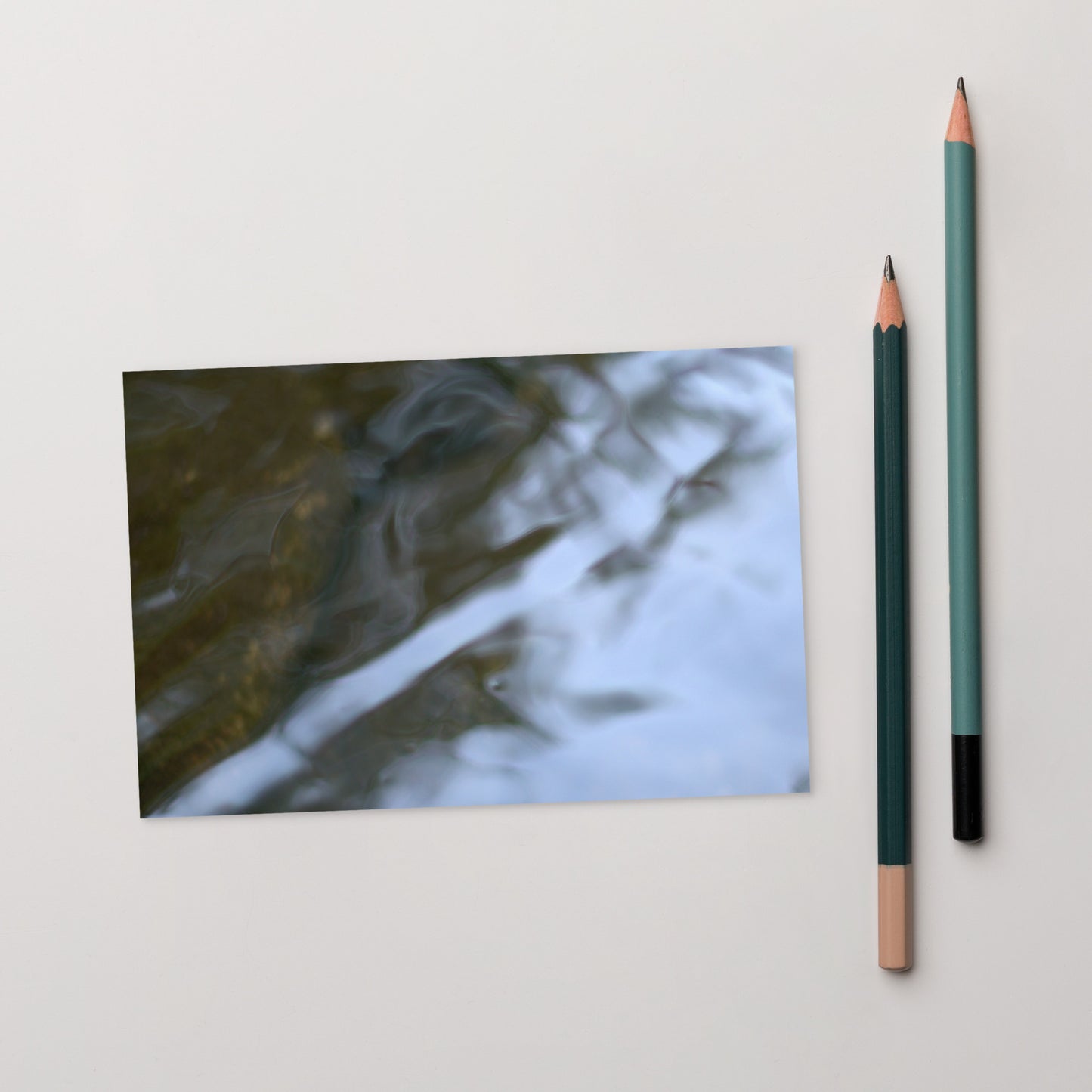 River Surface Botanical Art – Premium Matte Postcard 4x6, Front View
