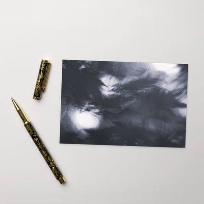 Maple Abstraction Botanical B&W Art – Premium Matte Postcard 4x6, Front View