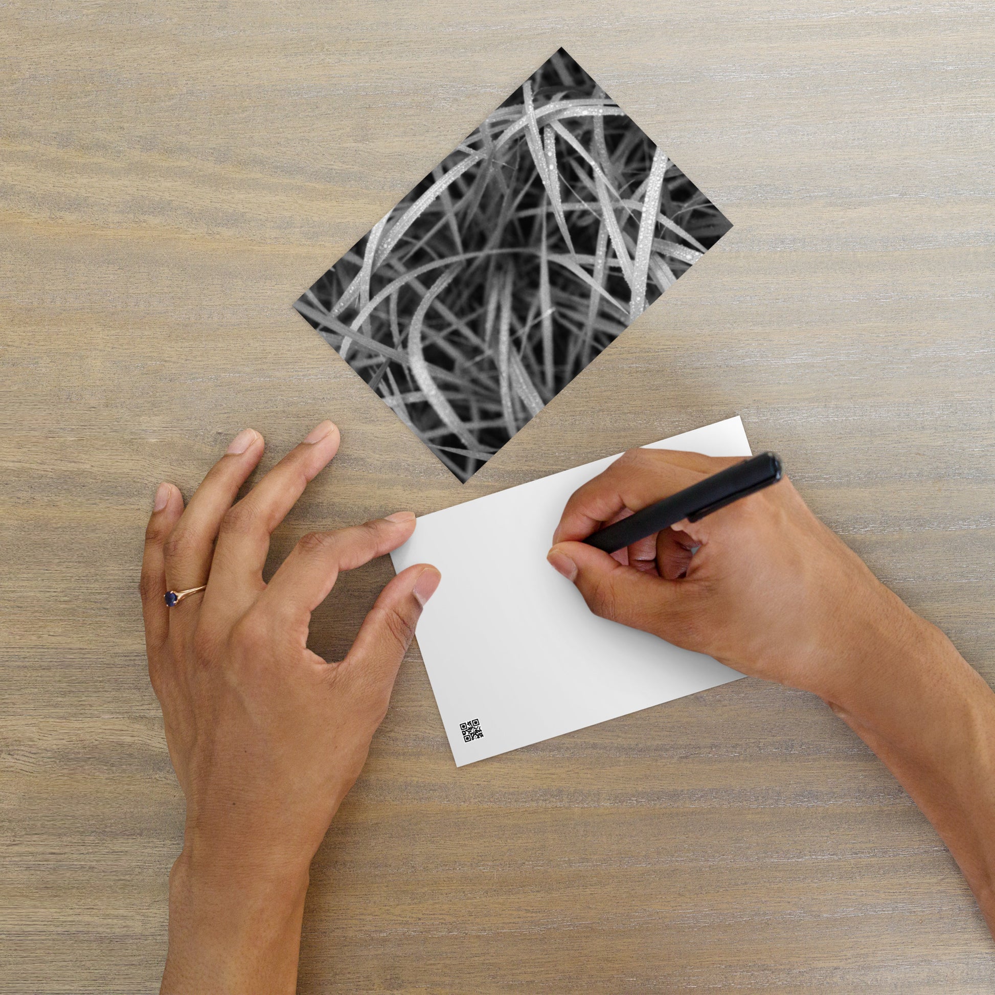 Weeds (B&W) Art – Premium Matte Postcard, Front View
